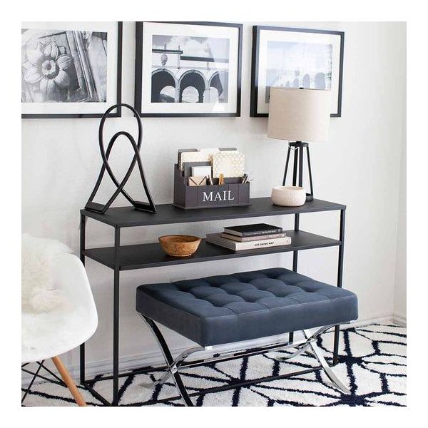 Blu Monaco Espresso Brown Wooden Mail Organizer – 3-Tier Desk Organizer with Mail Print