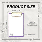 Unique Bargains Glitter Design Office Supplies Acrylic Clipboards 6.02 x 3.94 Inch Black 1 Pc