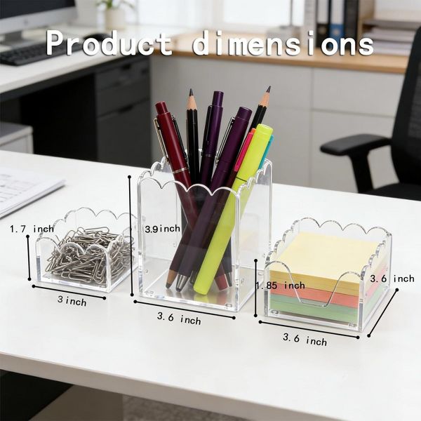 Acrylic Magnetic Storage Box Set of 2 - Multi-Functional Magnetic Organizer Container, Acrylic Organizer Box Set for Desk, Office Supplies