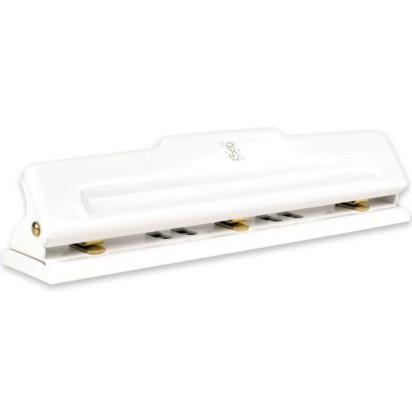 Desktop 3-Hole Punch White/Gold - Sugar Paper Essentials: Metal Office Tool for Binder, Multicolor