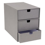 Bigso Ingrid 3-Drawer Fiberboard Desk Organizer | Stackable Desktop Storage for Office Supplies