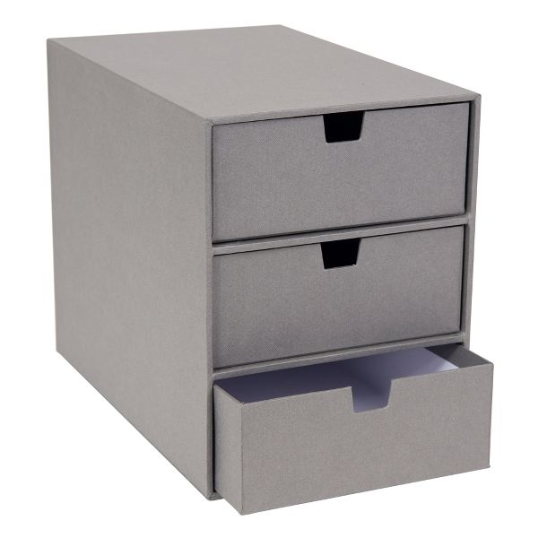 Bigso Ingrid 3-Drawer Fiberboard Desk Organizer | Stackable Desktop Storage for Office Supplies