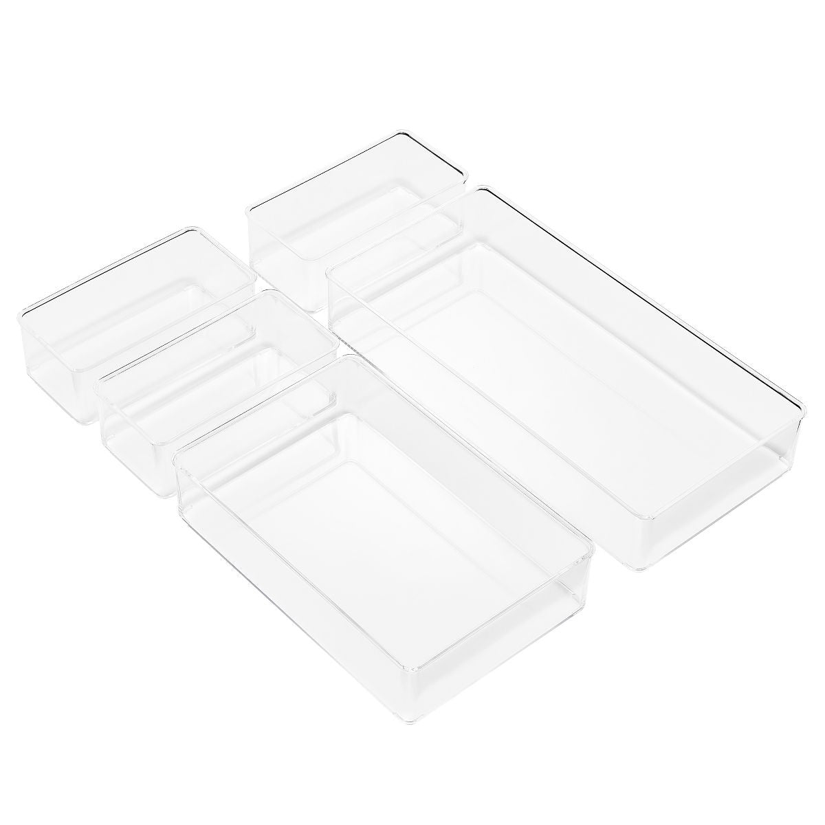 Sorbus 4-Piece Clear Acrylic Office Drawer Organizer Set - Perfect for pens, craft supplies & more