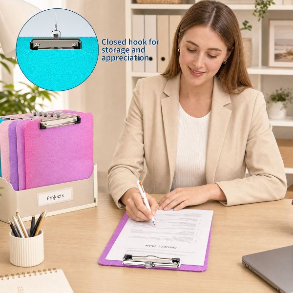Shiny Writing Board with Pen Clip, Portable Writing Pad, Smooth Writing Surface with Pen Holder, Versatile Writing Tool for Office & School Use