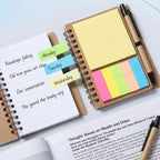 20 Pcs Spiral Notebooks with Sticky Notes & Pens, Kraft Cover Lined Journals with Colored Index Tabs for Office, School & Travel