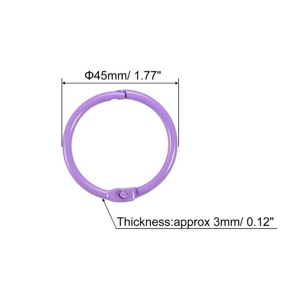 Unique Bargains Carbon Steel Office Supplies Loose-Leaf Book Binder Rings 10 Pcs Black