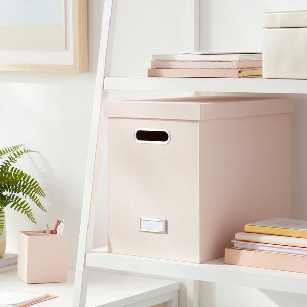 Canvas Hanging File Organizer with Lid Black - Brightroom™
