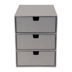 Bigso Ingrid 3-Drawer Fiberboard Desk Organizer | Stackable Desktop Storage for Office Supplies