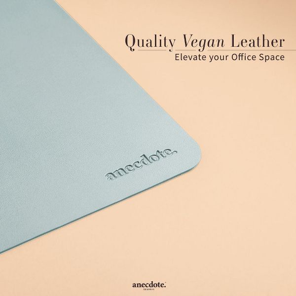 Anecdote Vegan Leather Desk Pad - Large Desk Mat Mouse Pad for Office, Keyboard & Laptop, Easy Clean, Black, 17x23.5