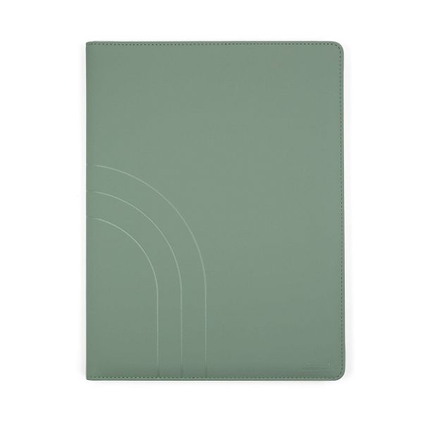 Altitude Padfolio 10"x12.5" Vegan Leather Dark Sage Debossed Arch
