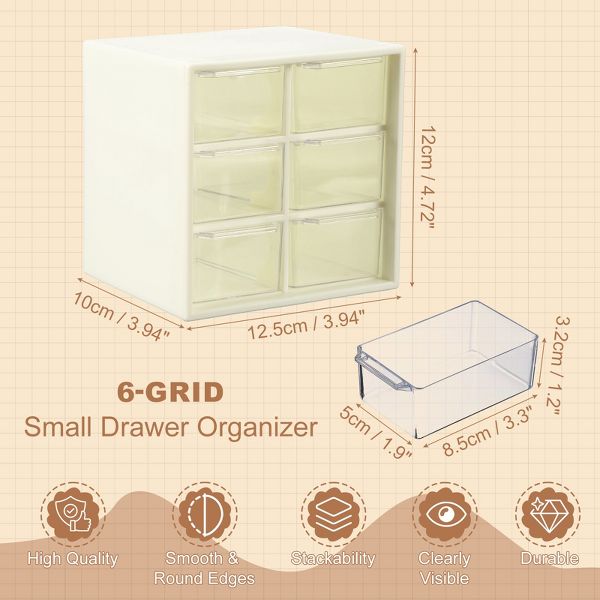 Unique Bargains Plastic Office Supplies Bedroom Makeup Storage Drawers Black