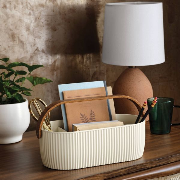Desktop Caddy Desk Organization Set Cream - Threshold™