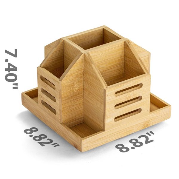 Officemate® Bamboo Rotary Organizer