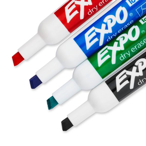 Expo 36ct Lo Odor Chisel Markers Assorted Colors: Dry Erase, Bold Point, Multicolored, Whiteboard, Art & Office Supplies