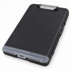 Storage Clipboard 8.5" x 11" with Document Compartment & Pen Slot, Black
