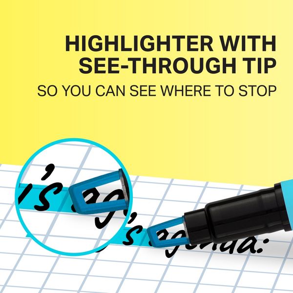 Sharpie Clear View 12pk Highlighters Chisel Tip Multicolored: Bold & Fine Markers for School Supplies
