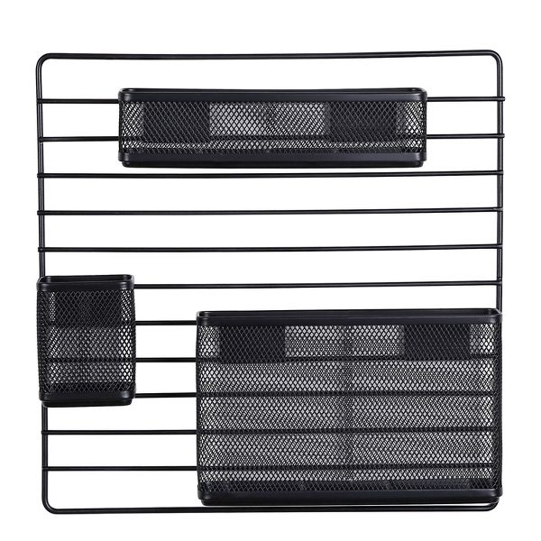 Mesh Additional Wall Organization Tools - Brightroom™: Steel Desk & Office Wall Organizer Set, Black, 4 Pieces