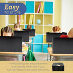 4E's Novelty 20pcs Black Plastic Desk Dividers – Privacy Folders for Students & Teachers, Must-Have Classroom Supplies