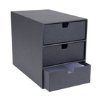 Bigso Ingrid 3-Drawer Fiberboard Desk Organizer | Stackable Desktop Storage for Office Supplies