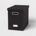 Canvas Hanging File Organizer with Lid Black - Brightroom™