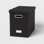 Canvas Hanging File Organizer with Lid Black - Brightroom™