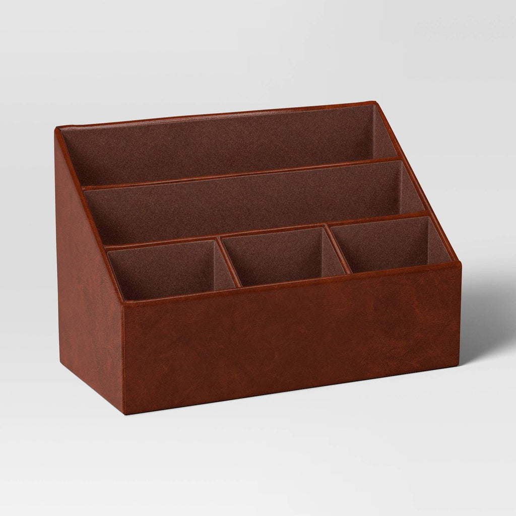 Faux Leather 5 Slot Desktop Organizer - Threshold™