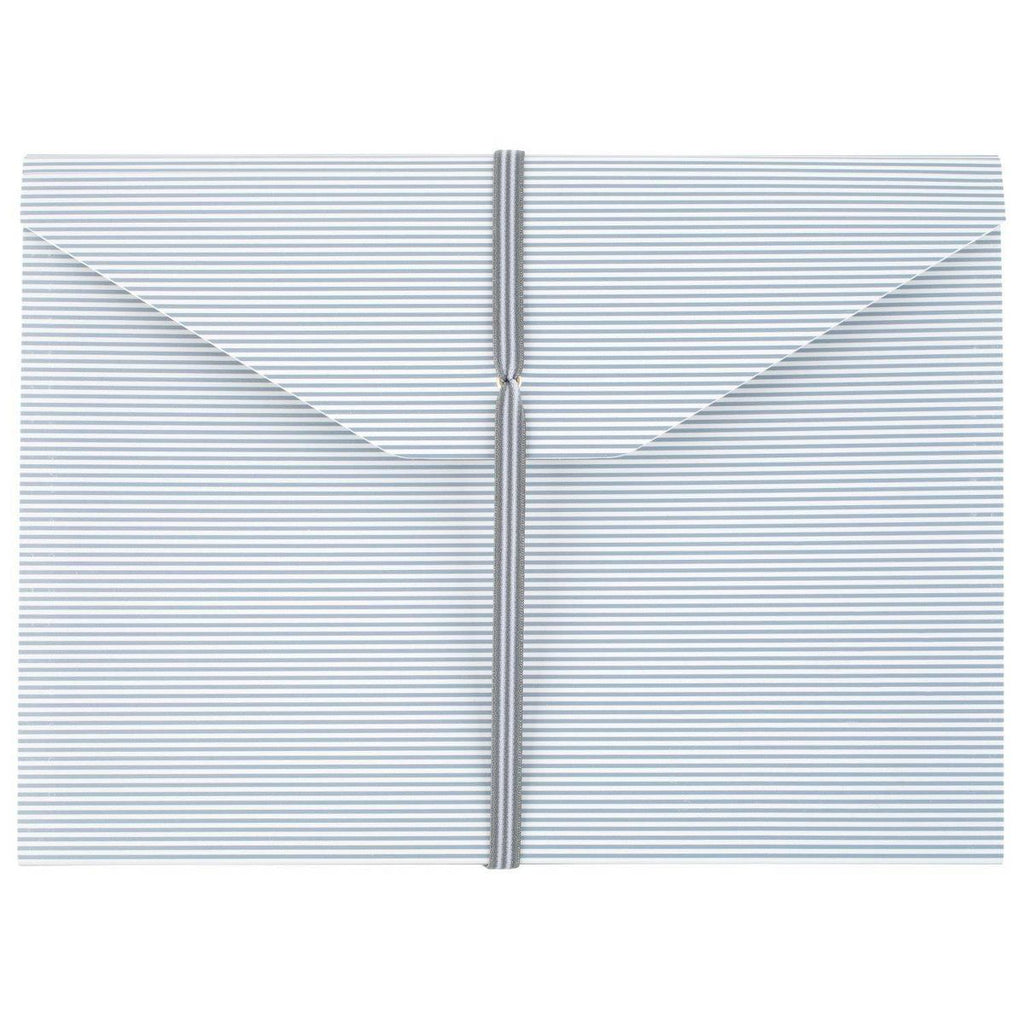 Sugar Paper Essentials Expanding File Blue Stripe