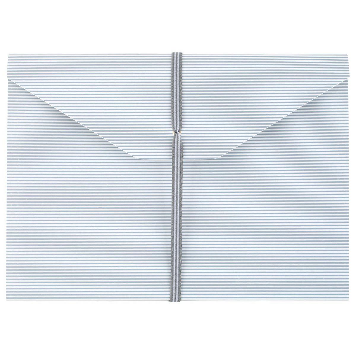 Sugar Paper Essentials Expanding File Blue Stripe