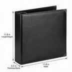 2 Pack Blue Vintage PU Smooth Texture, 3-Hole Ring Binder , Durable Retro Elegant Professional Office School Business Three-Ring Binder
