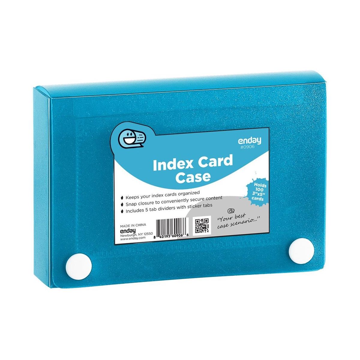 3" X 5" Index Card Case Holds 100 Cards Includes Business Card/Index Holder and 5 Tab Dividers Comes in Assorted Colors - 4-Pack Multicolor