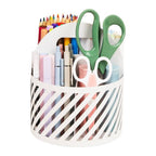 Mind Reader Round Metal Desk Organization Set White
