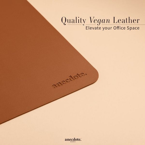 Anecdote Vegan Leather Desk Pad - Large Desk Mat Mouse Pad for Office, Keyboard & Laptop, Easy Clean, Black, 17x23.5