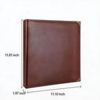 2 Pack Blue Vintage PU Smooth Texture, 3-Hole Ring Binder , Durable Retro Elegant Professional Office School Business Three-Ring Binder
