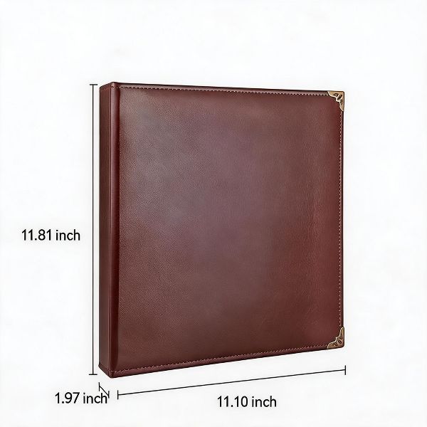2 Pack Blue Vintage PU Smooth Texture, 3-Hole Ring Binder , Durable Retro Elegant Professional Office School Business Three-Ring Binder