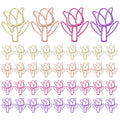 Unique Bargains Metal Tulip Shape Cute Bookmarks Paper Clip for Fun Office Supplies 40 Pcs Multicolored