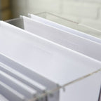 RUSSELL + HAZEL Acrylic File Box: Clear Desk Organizer, Office Supplies, 10" H x 12.75" D x 12.25" W, Acrylic File Holder