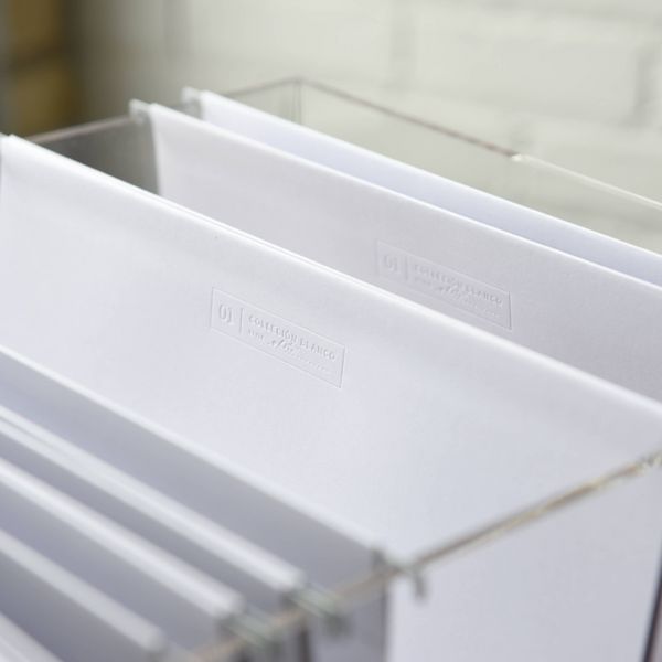 RUSSELL + HAZEL Acrylic File Box: Clear Desk Organizer, Office Supplies, 10" H x 12.75" D x 12.25" W, Acrylic File Holder
