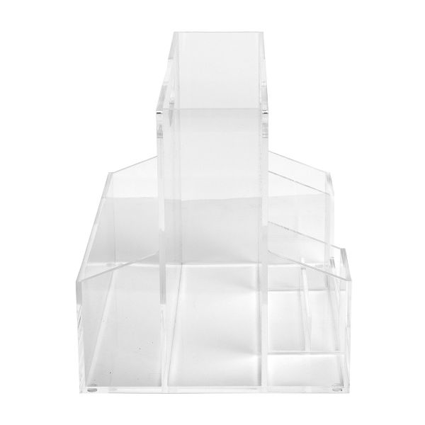 russell+hazel Acrylic Mobile Caddy Clear: Desk Organizer, Office Supplies, Acrylic Desk Accessories, 9.75" Height