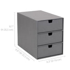 Bigso Ingrid 3-Drawer Fiberboard Desk Organizer | Stackable Desktop Storage for Office Supplies