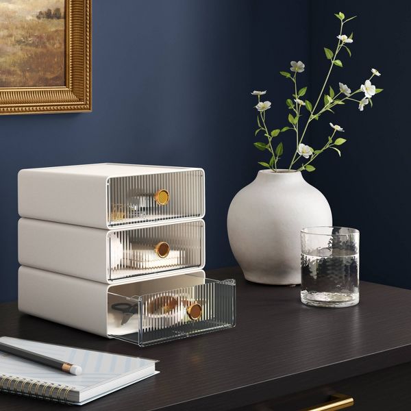 Small Stackable Drawers Set of 3 Cream - Threshold™