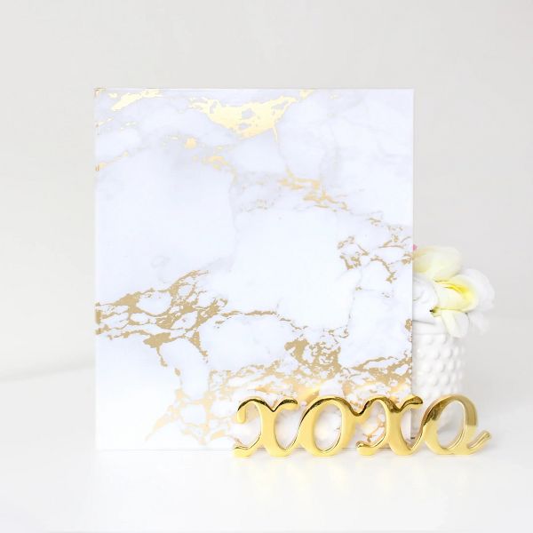 bloom daily planners 1" 3 Ring Binder Organizer for School, Office & Home, Gold Marble