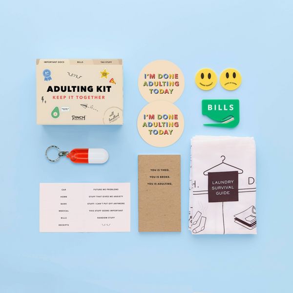 Adulting Desk Organiser Kit: Pinch Provisions Multicolored Office Set with Letter Opener & Paper Desk Pad