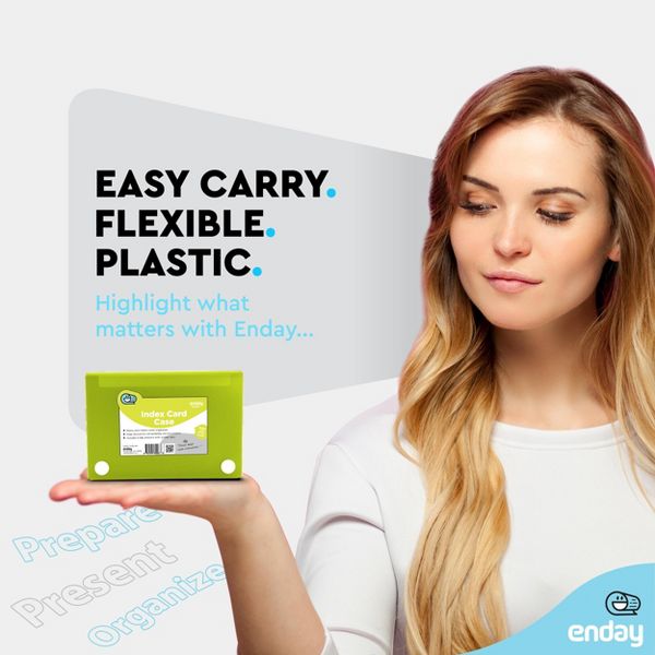 3" X 5" Index Card Case Holds 100 Cards Includes Business Card/Index Holder and 5 Tab Dividers Comes in Blue