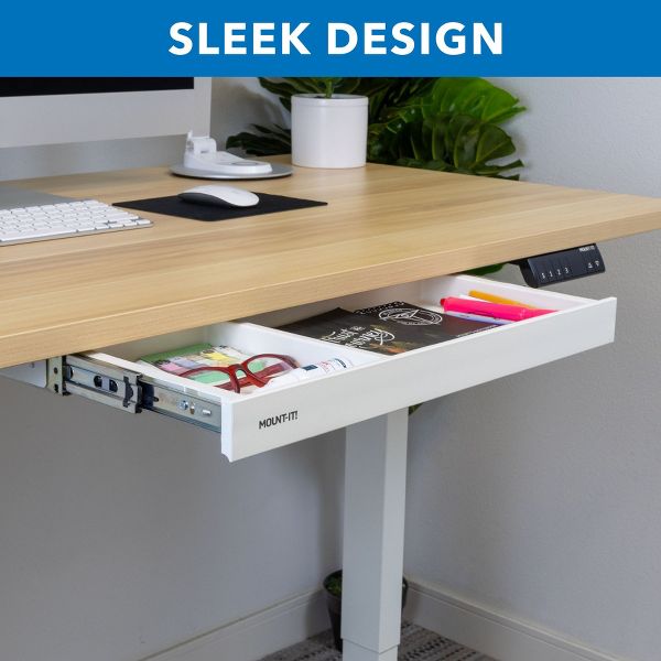 Mount-It! Under Desk Drawer - Shallow, White