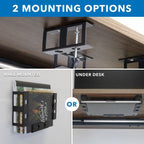 Mount-It! Under Desk Laptop Mount Holder | Small Multimedia Device Mount Underdesk Shelf for Laptop, Mac Mini, MacBook, Keyboard, Anti Scratch | Black