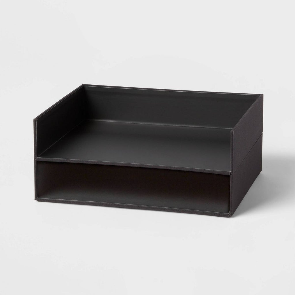 Canvas Letter Tray Organization Set of 2 Black - Brightroom™: Desk Organizer & Office Supplies Holder