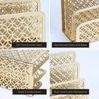 Blu Monaco Gold Desk Mail Organizer - Letter Holder and Bill Organizer for Desk - Gold Mail Storage and Letter Sorter