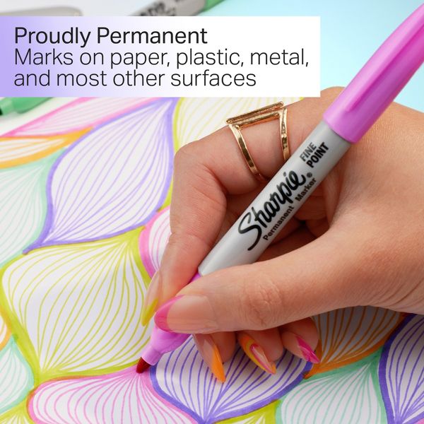 Sharpie 34pk Permanent Markers Fine Tip Multicolored Glam Pop: Art & Stationery, Office Supplies, Colored Sharpies