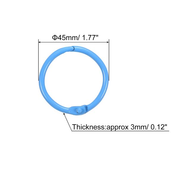 Unique Bargains Carbon Steel Office Supplies Loose-Leaf Book Binder Rings 10 Pcs Black
