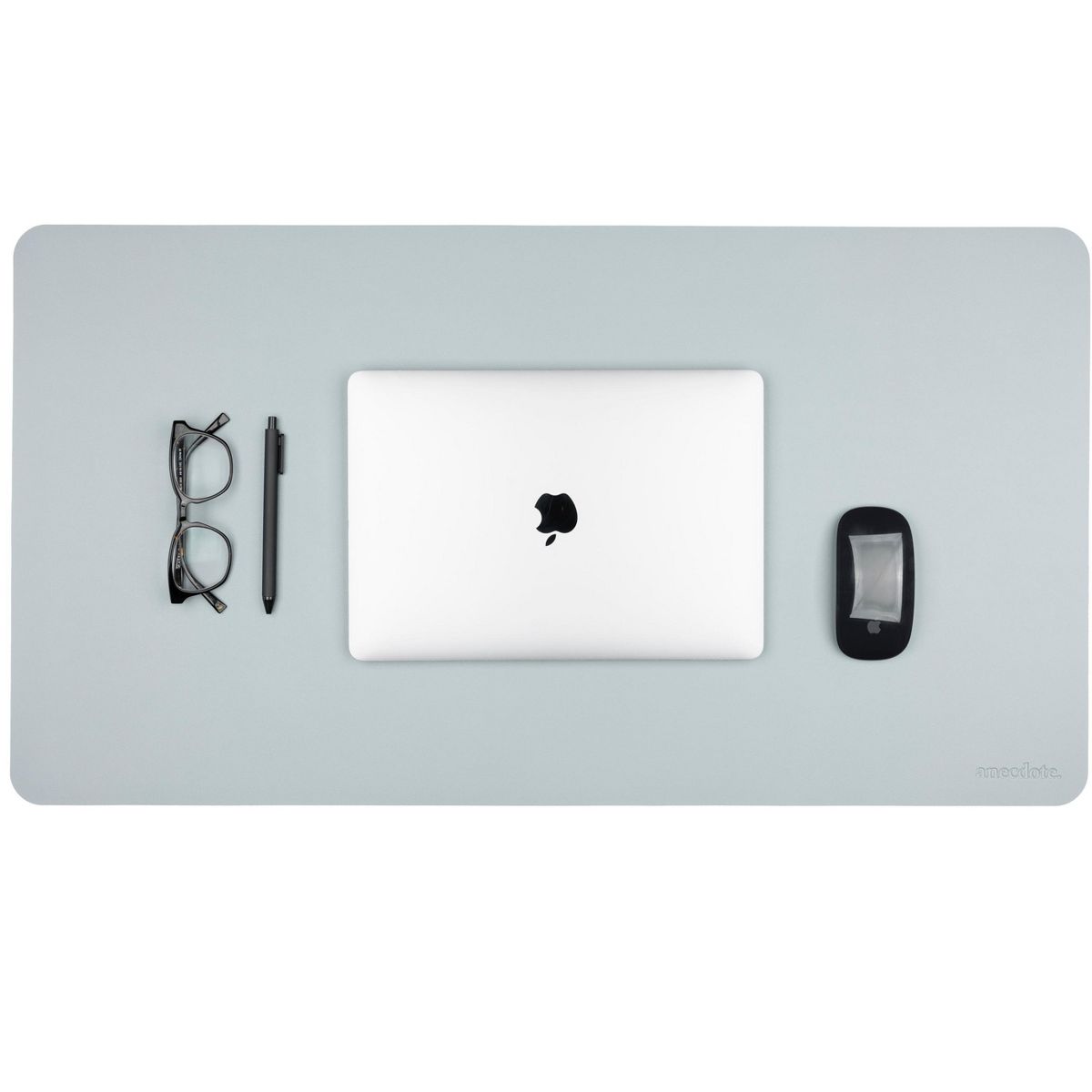 Anecdote Vegan Leather Desk Pad - Large Desk Mat Mouse Pad for Office, Keyboard & Laptop, Easy Clean, Black, 17x23.5